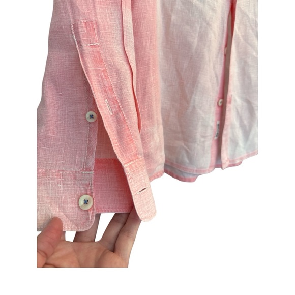 Tommy Bahama Relax pink linen shirt size L EUC C0027 - Picture 4 of 6